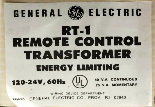 GENERAL ELECTRIC FOSTER RT-1 Emergency Lighting Remote Control Transformer 12652