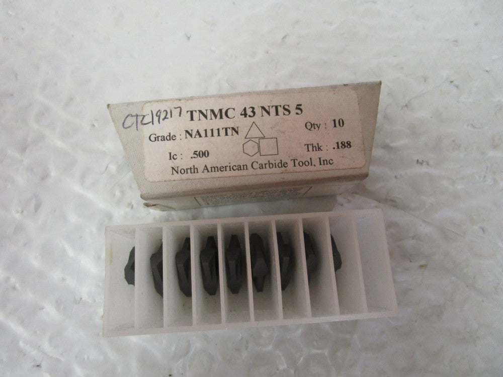 New Lot Of 9 North American Carbide Inserts TNMC 43 NTS 5 , NA111TN