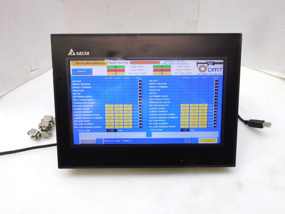 DELTA DOP-B10E615 HUMAN MACHINE INTERFACE TOUCH SCREEN PANEL 24V DAMAGED SCREEN