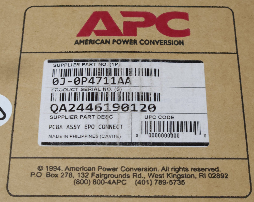 SEALED APC AMERICAN POWER CONVERSION 0J 0P4711AA PCBA 36830 PC BOARD Assembly