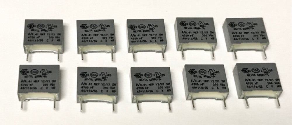 LOT OF 10 KEMET R413F147000M1M MKP Radio Noise Condenser 300 VAC 4700 PF 10 20%