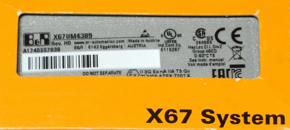 B&R Automation X67UM4389 I/O Module Power Supply Input Output Module