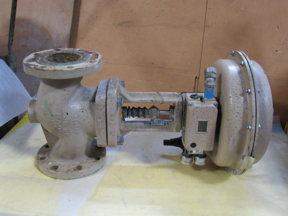 SAMSON ACTUATOR CONTROL VALVE 3277 CL150 4" 0619/WCC W/ POSITIONER 3730-2