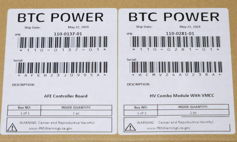 BTC POWER 110 0137 01 AFE CONTROLLER BOARD 110 028101 HV Combo Module With VMCC