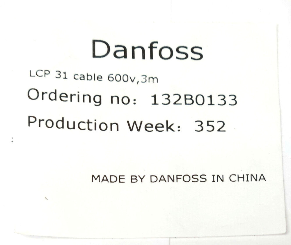 DANFOSS 132B0133 LCP 31 Drive Cable 600 VAC 3M 43653710001 3 Meter Keypad