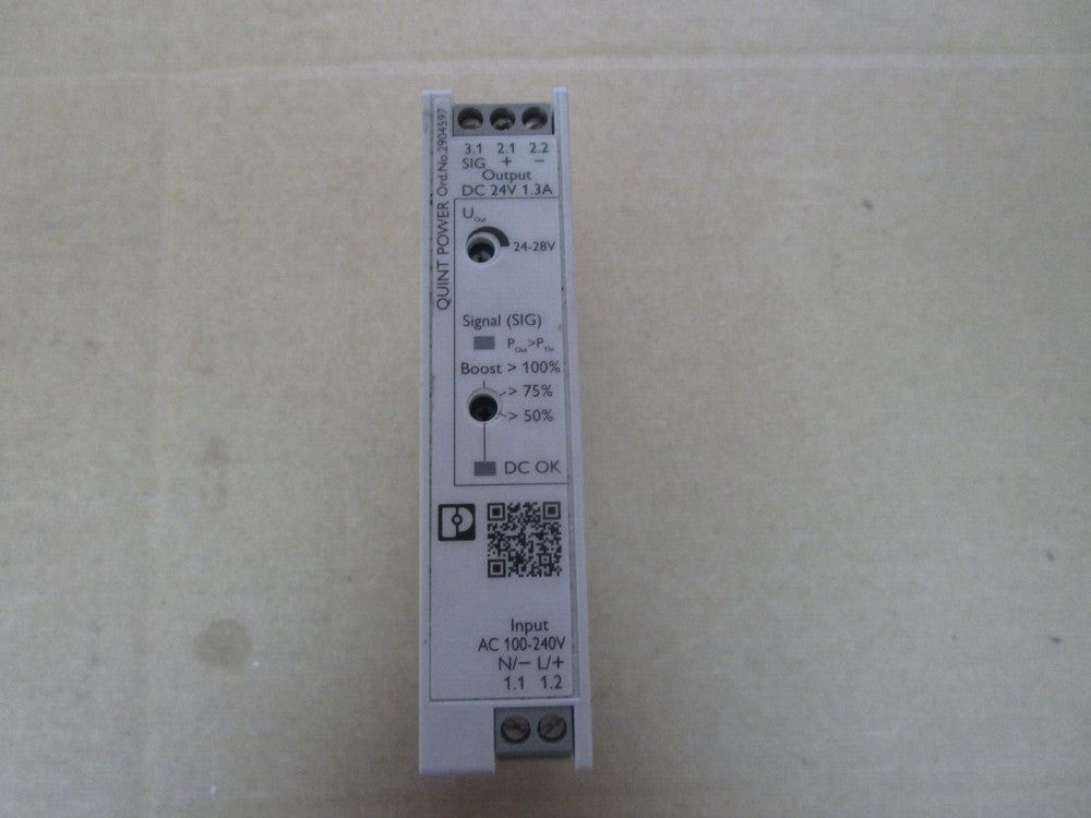 PHOENIX CONTACT POWER SUPPLY 2904597 QUINT4-PS/1AC/24DC/1.3/SC  24Vdc