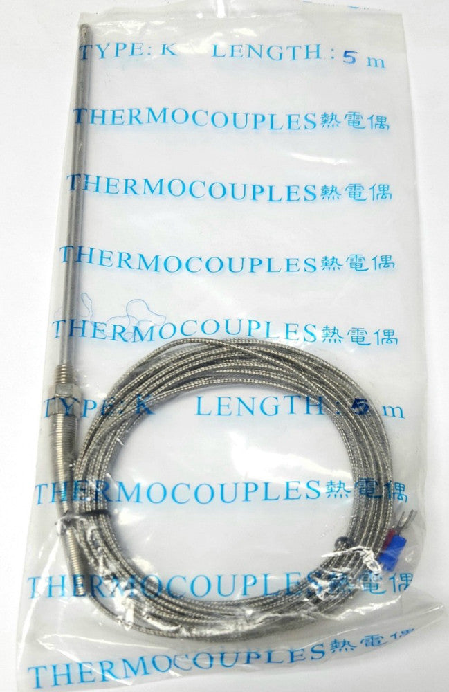 K TYPE A12100600UX0251 Thermocouple Sensor Cable 5m 16' 5" Probe 6"