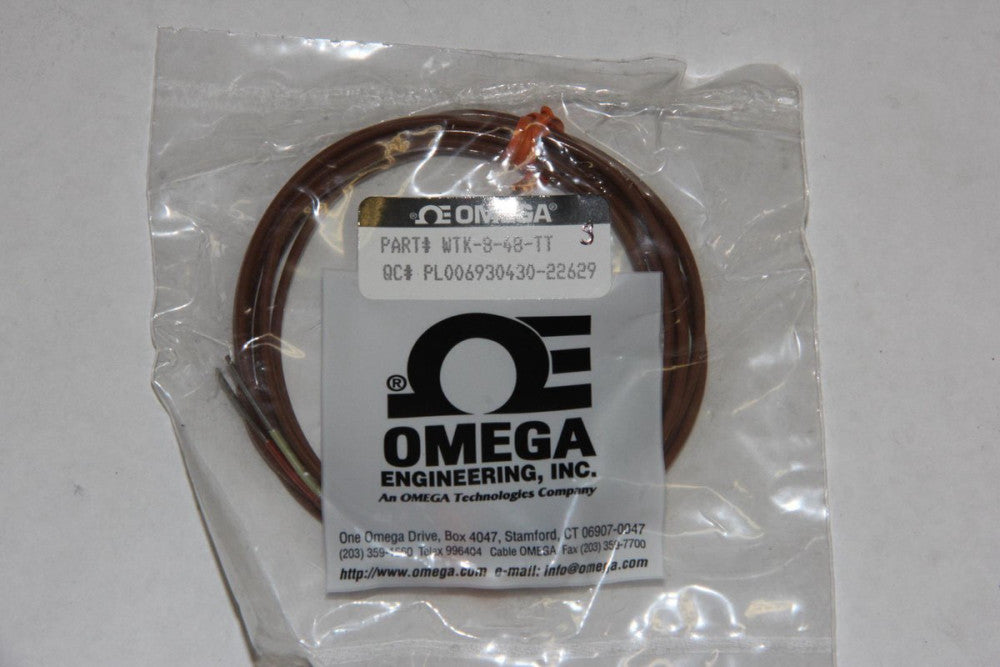OMEGA ENGINEERING WTK-8-48-TT 48" 1200mm PFA Insulated Type K Thermocouple