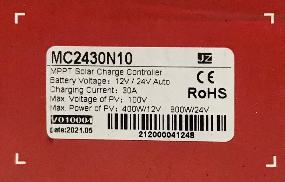 MPPT MC2430N10 Solar Charge Controller 12V to 24v Auto 30 AMP V010004