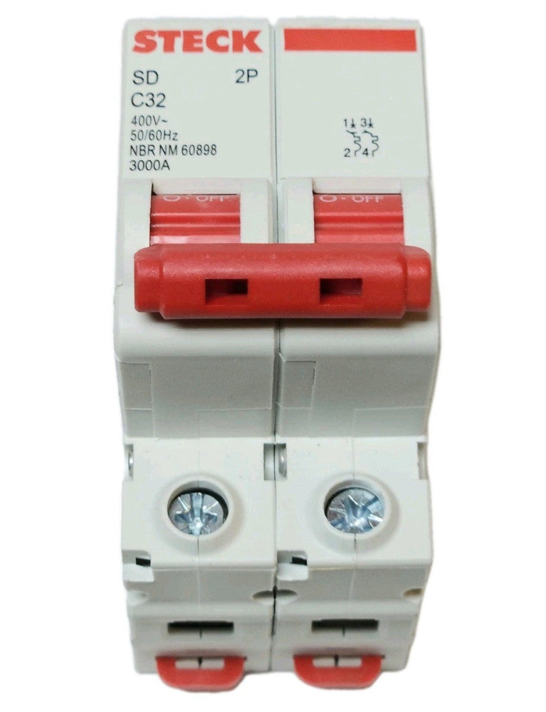 STECK SDD62C32 2 Pole 32 AMP 3KA Mini Circuit Interrupter Series SD62 Type SD C3