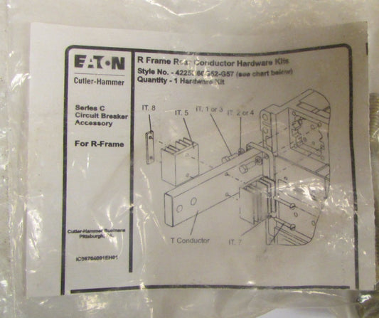 EATON CUTLER HAMMER R Frame Breaker RD Rear Conductor Hardware Kit 4225B60G54