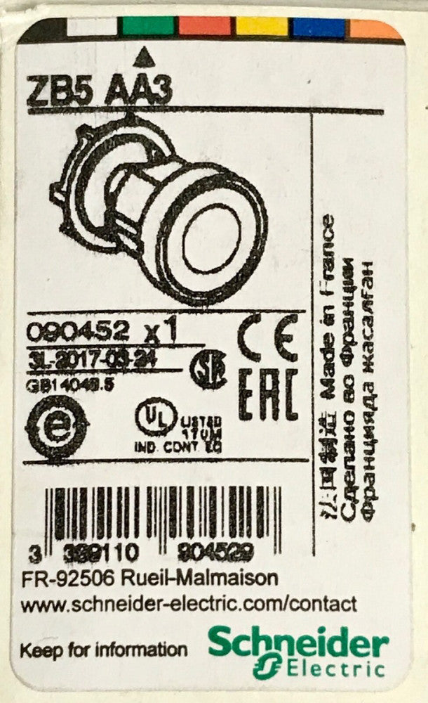 SCHNEIDER ELECTRIC ZB5 AA3 Green Flush Head Pushbutton Operator ZB5AA3