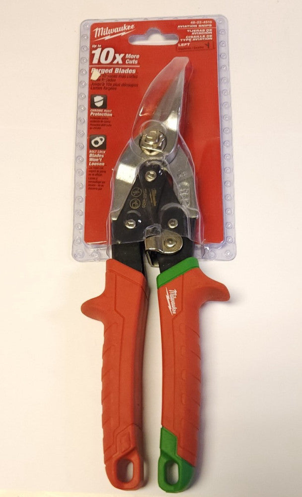 MILWAUKEE 48 22 4510 FORGED BLADES AVIATION SNIPS LEFT