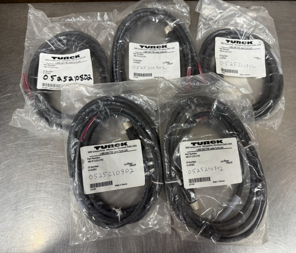 Lot Of 5 - TURCK KBE4T-2/CS12753 U-42362 MicroFast Cord New