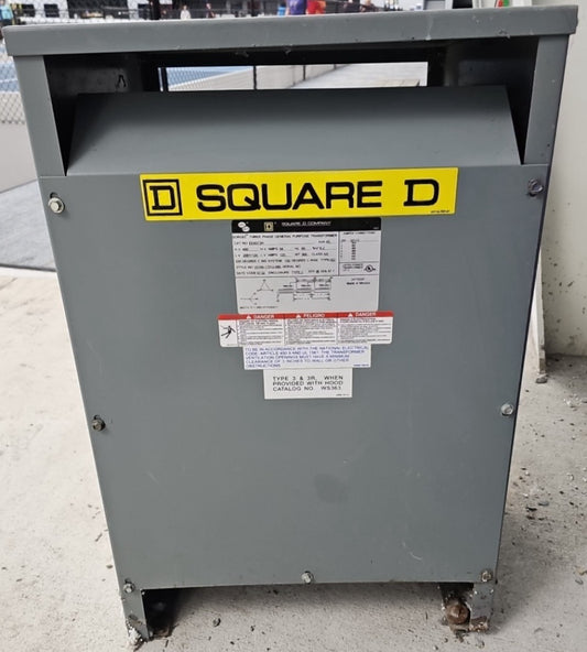 Square D 45 kVA 480 Delta to 208Y/120 V 3PH Transformer EE45T3H 480V 208 45T3H