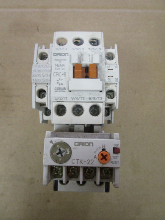 ORION CERUS STARTER CRC(D)-9 120V COIL SIZE 00 w/ CTK-22 4-6A