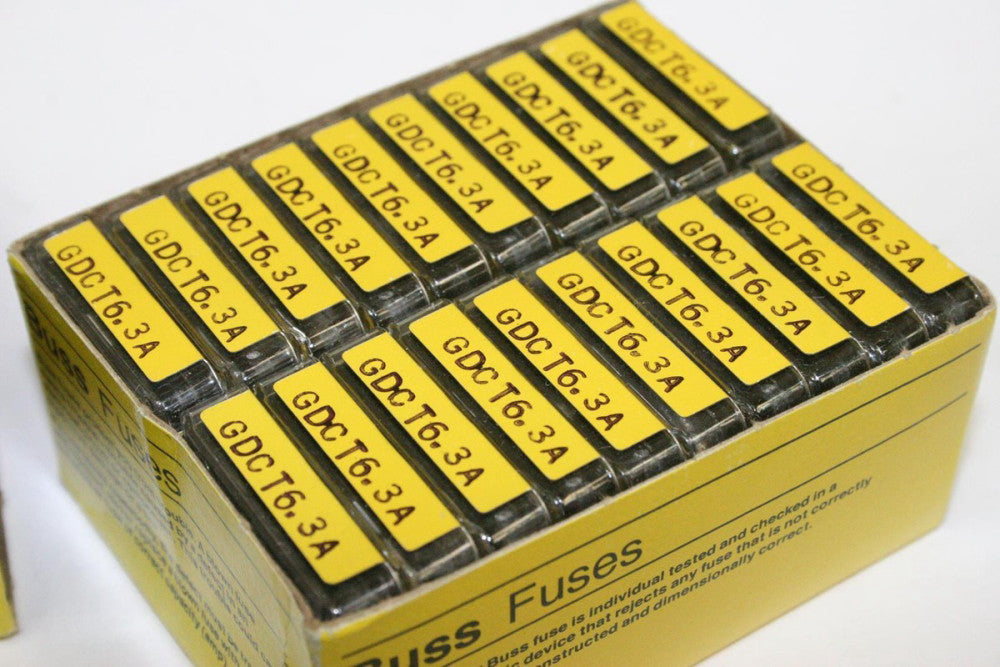 Lot of 170 BUSSMANN GDC-T6.3A Fuses 34X5-pack