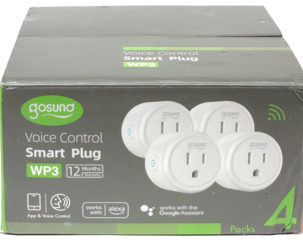 GOSUND WP3 Voice and APP Control Smart Plug 120 VAC Alexa and Google BOX OF 4