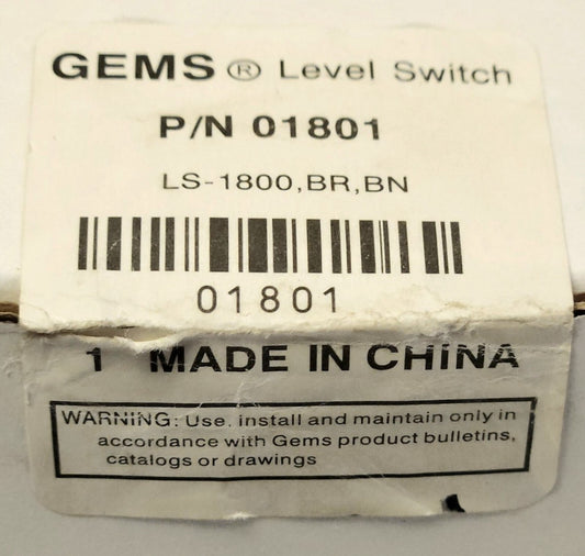 GEMS 01801 LS 1800 BR BN Liquid Level Switch Sensor 120-240 VAC