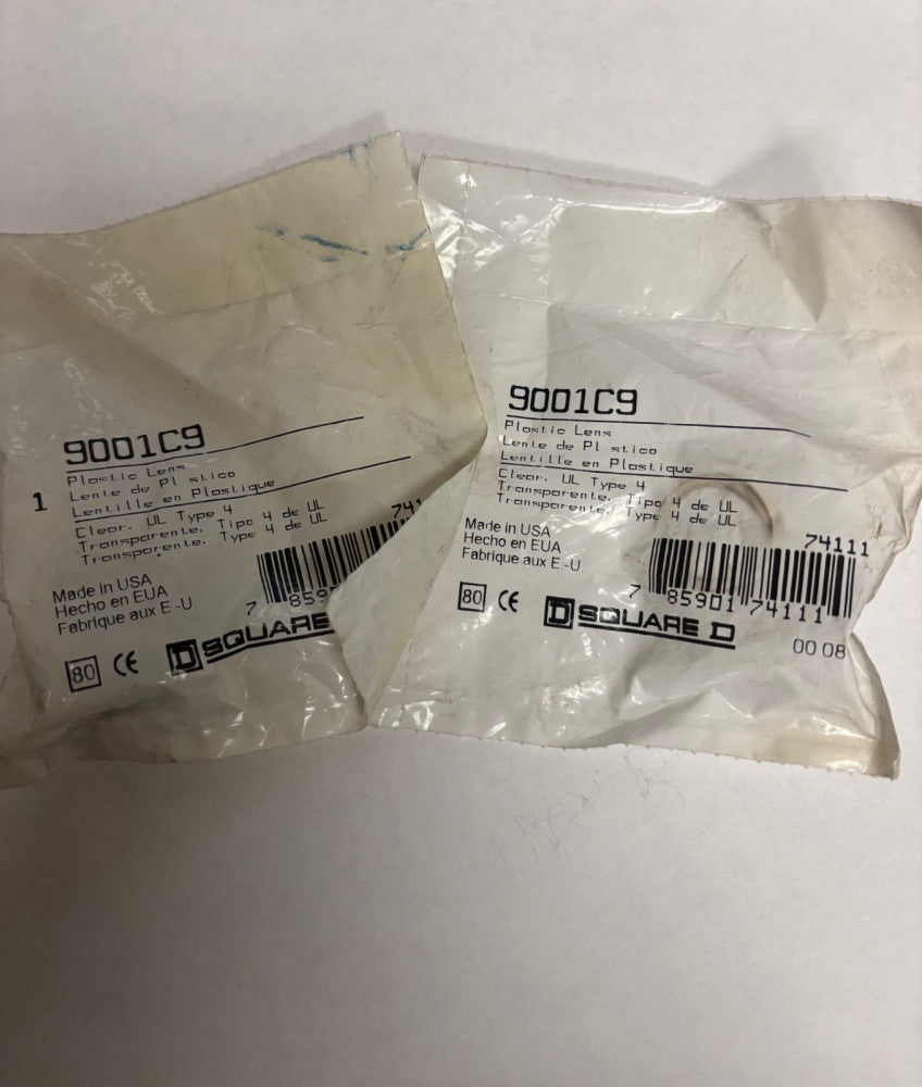 (NEW - Lot of 2) SQUARE D 9001C9 , 9001 C-9 Clear Plastic Pilot Lens Cover