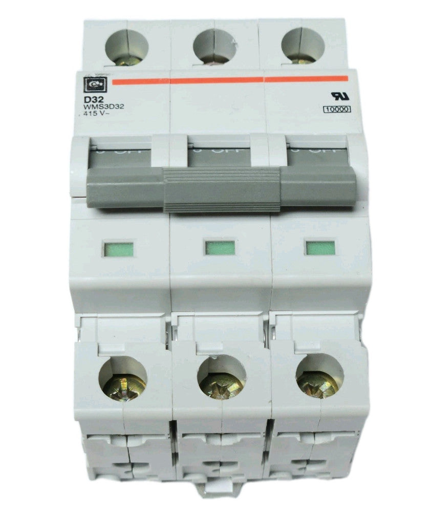 EATON CUTLER HAMMER D32 WMS3D32 415 Volt 32 AMP 3 Pole Circuit Breaker Din Rail