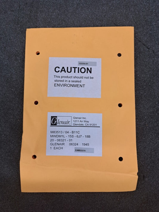 New, Glenair, M83513/04-B11C, Cable Assembly Hook-up Wire 0.45m 26AWG 15 POS