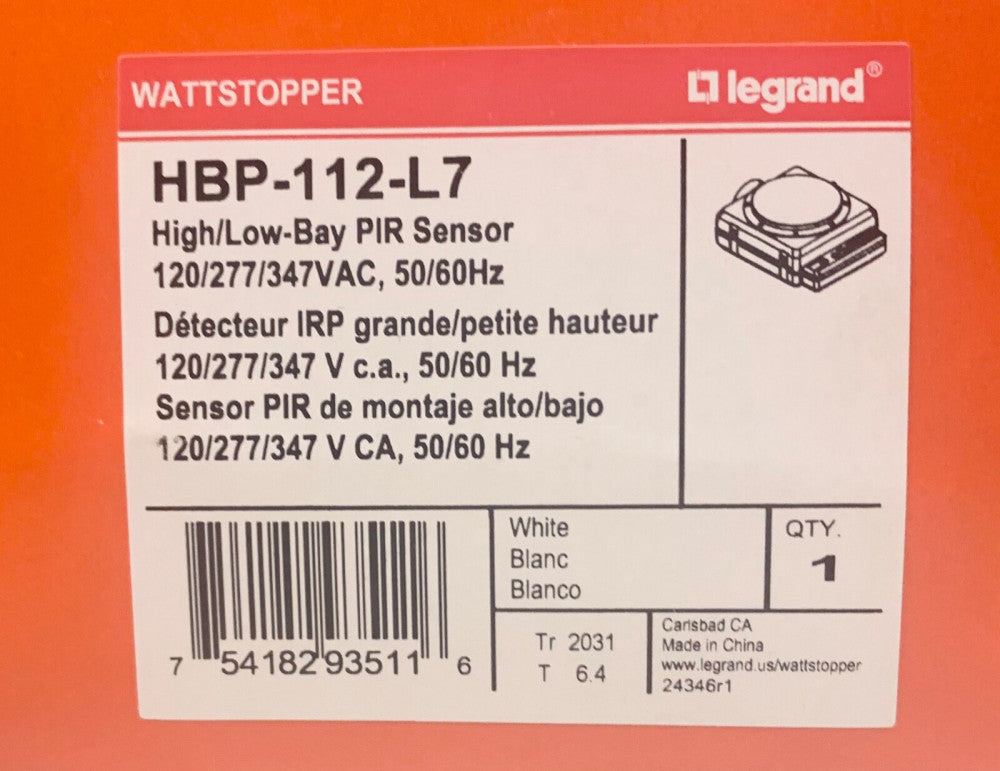 Legrand Watt Stopper HBP 112 L7 120 277 VAL High Low Bay PIR Occupancy Sensor 