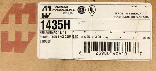 HAMMOND 1435H 6 Unit 6 Hole Pushbutton Station Enclosure 9.50 X 6.25X3 Inch