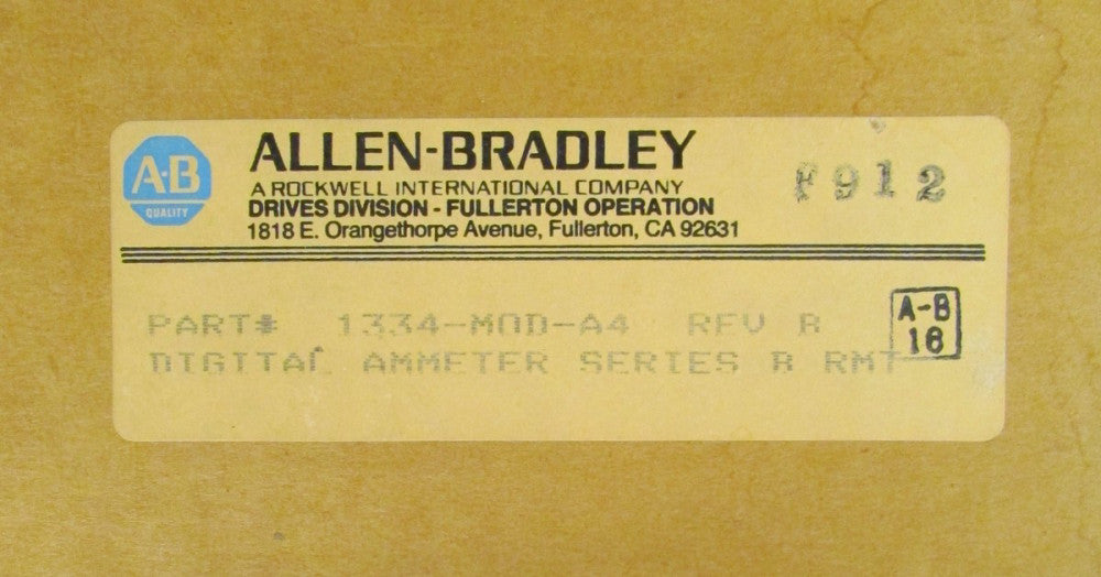 ALLEN BRADLEY 1334 MOD A4 Digital Ammeter Series B Rev B RMT