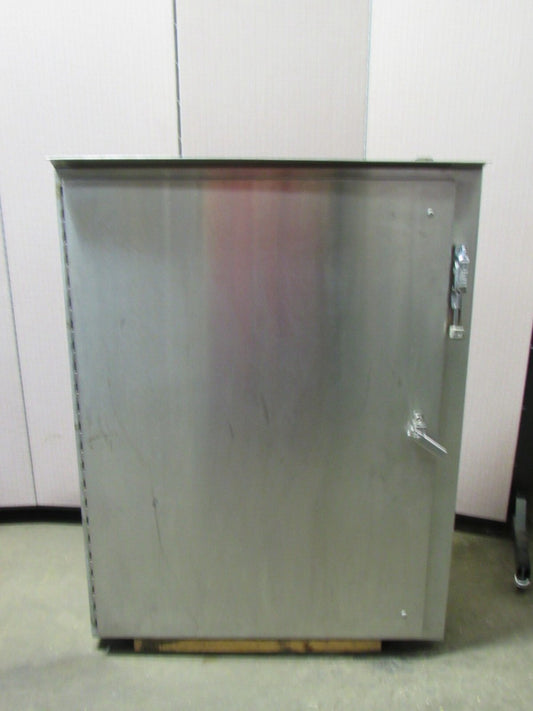 SQUARE D SS STAINLESS WALL PEDESTAL MOUNT 3R ELECTRICAL ENCLOSURE 48X37-1/2X10