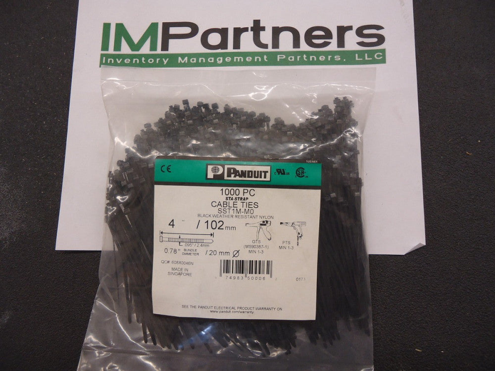 SST1M-M0, Panduit, Cable Accessories Strap Cable Tie, Brand New! (1000 Pieces)