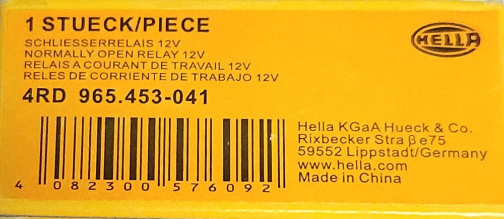HELLA 4RD 965 453 041 12V 10/20A 12 VDC 10 AMP 20 AMP Relay 4RD-956 453-04 1135
