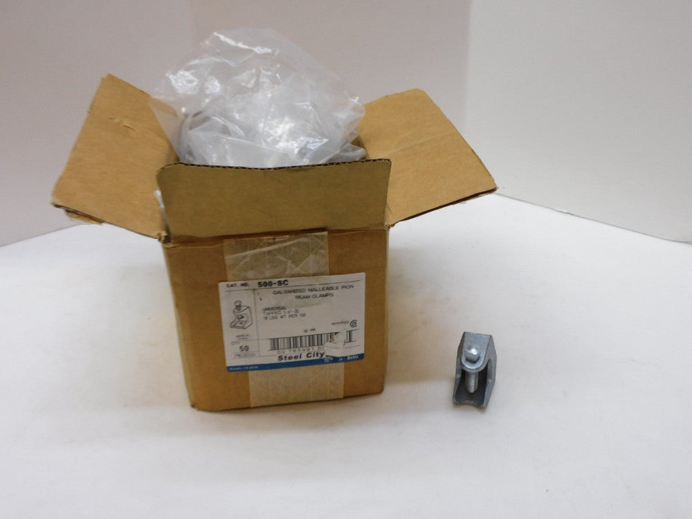 Thomas & Betts 500-SC Galvanized Malleable Iron Beam Clamps 1/4"-20 Lot of 50