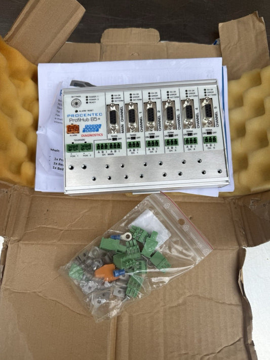 Procentec ProfiHub B5+RD 5 Channel ProfiBus DP Repeater - Unused Open Box