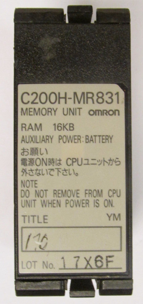 OMRON C200H MR831 Memory Unit Module RAM 16KB