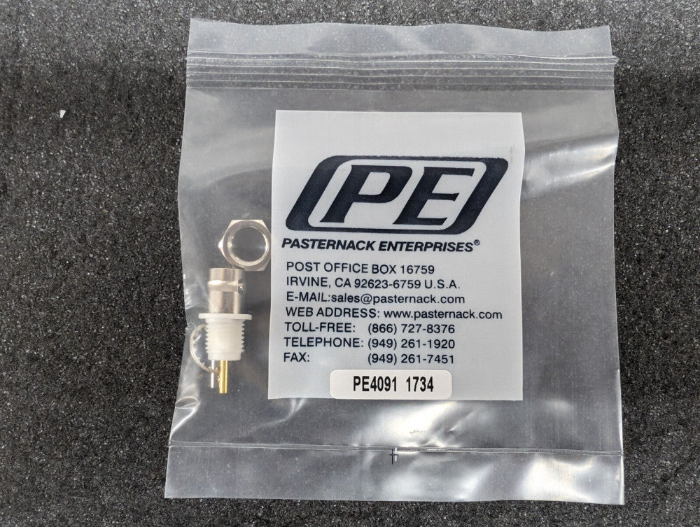 New, Pasternack, PE4091, Bnc Female Bulkhead Connector, Solder Attachment Solder