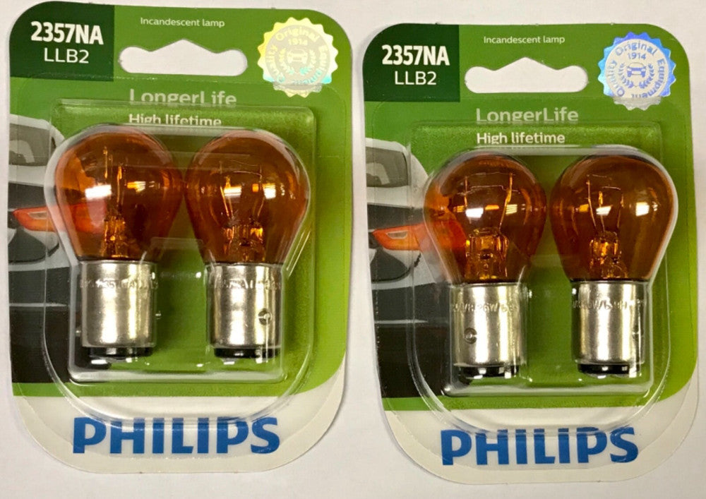 LOT OF (4) PHILIPS S-8 237NA LLB2 12.8-14v Automobile Amber Rear Brake Lamp Bulb
