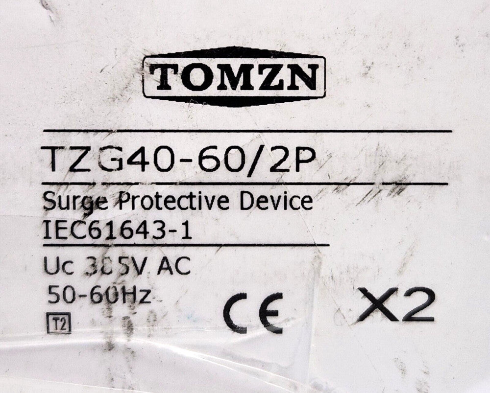 TOMZN TZG40-B TZG40 60 2P SPD Surge Protective Device 2 Pole 385 VAC 30-60 KA