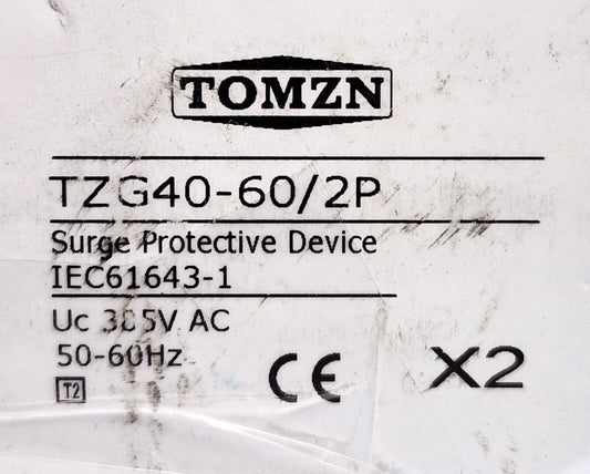 TOMZN TZG40-B TZG40 60 2P SPD Surge Protective Device 2 Pole 385 VAC 30-60 KA