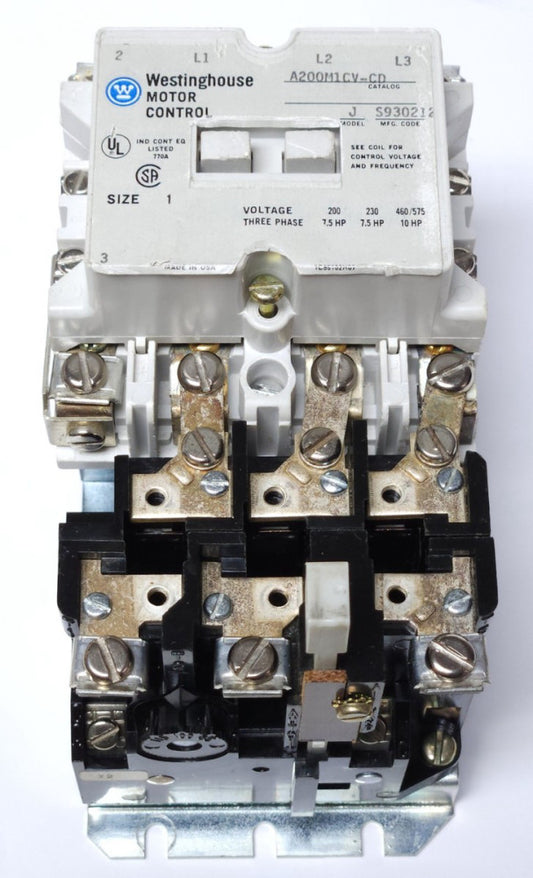 WESTINGHOUSE CUTLER HAMMER A200M1CV-CD Size 1 A200 Starter A200M1CV CD 240 VAC