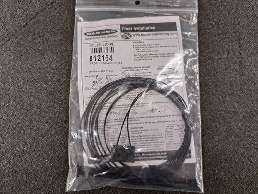 New, Banner Engineering, PDIL26ULLD-VL, Plastic Fiber, Convergent, Core