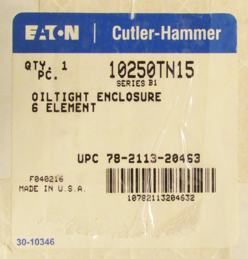 EATON CUTLER HAMMER 6 Element Push Button Enclosure Station 10250TN15