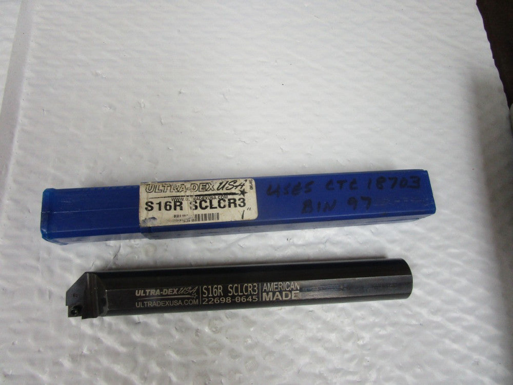 NEW ULTRA-DEX S16R SCLCR3 INDEXABLE BORING BAR 22698-0645