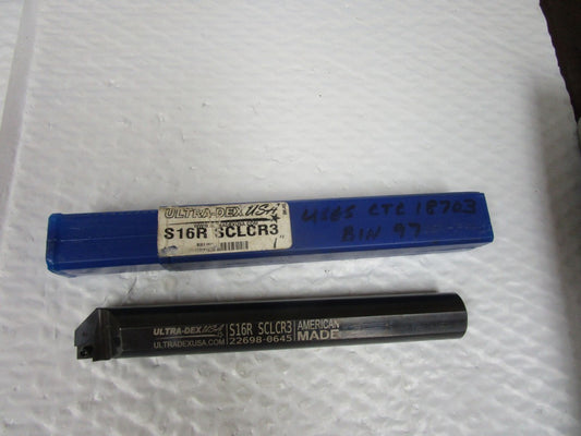 NEW ULTRA-DEX S16R SCLCR3 INDEXABLE BORING BAR 22698-0645