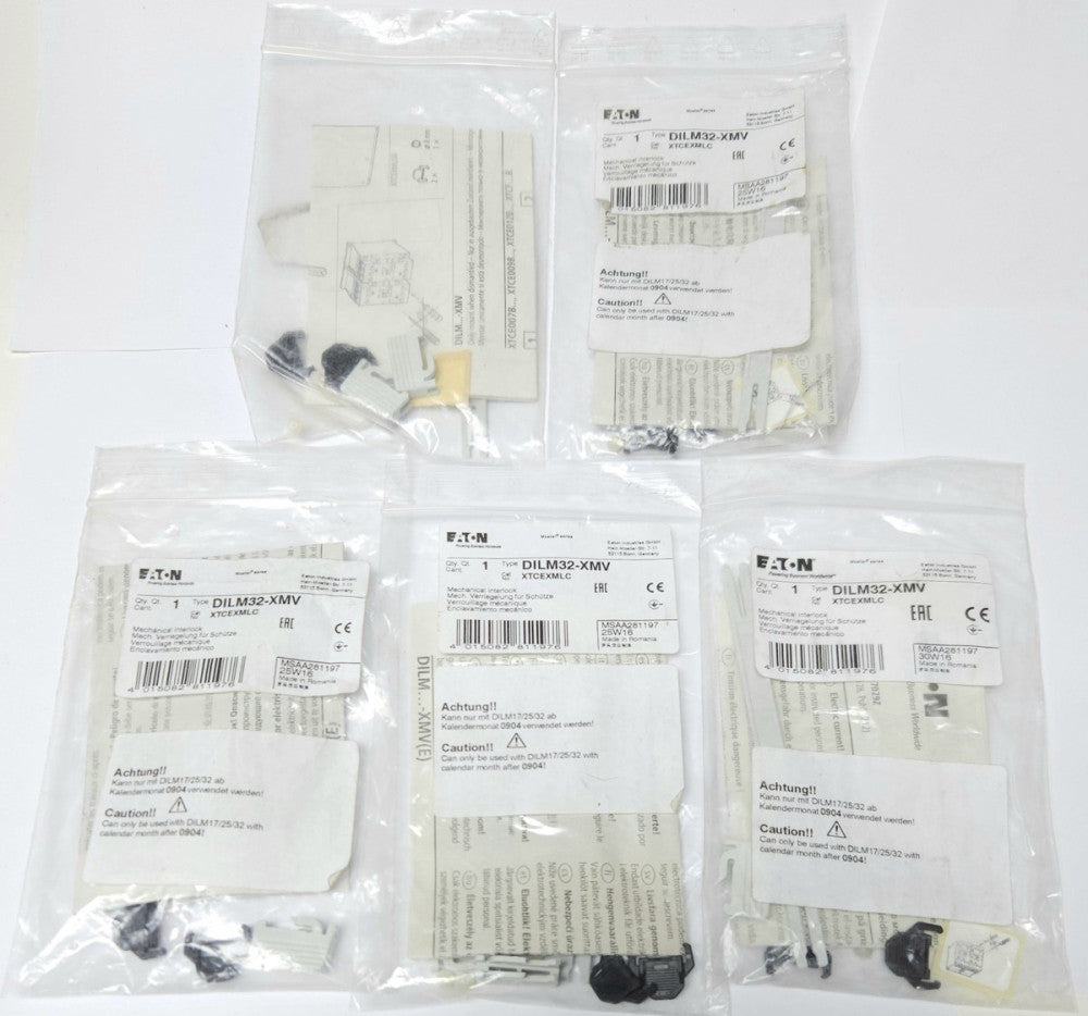 LOT OF 5 EATON MOELLER DILM32 XMV Mechanical Interlock Kit XTCEXMLC