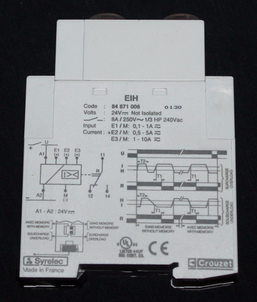 CROUZET SYRELEC 84 871 006 24 VAC Current Control Relay Module 84871006