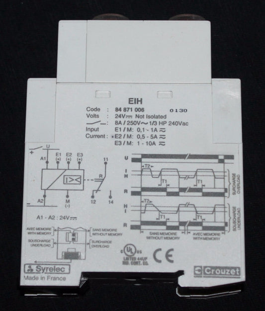 CROUZET SYRELEC 84 871 006 24 VAC Current Control Relay Module 84871006