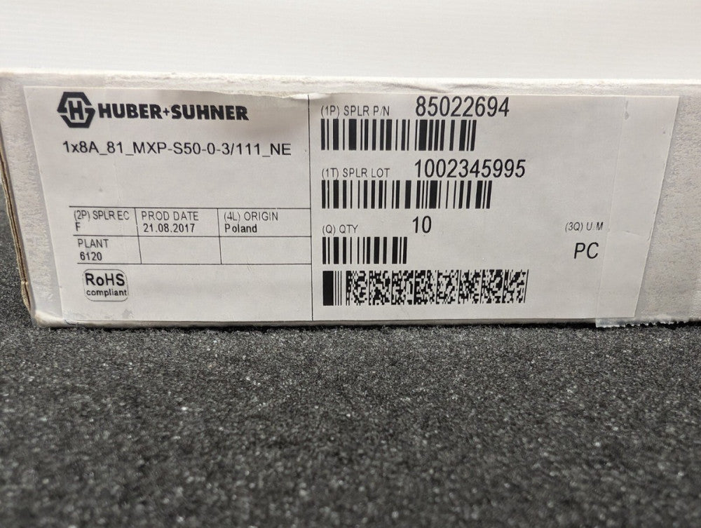 New, Huber & Suhner, 1X8A_81_MXP-S50-0-3/111_NE, MXP Connector Plug