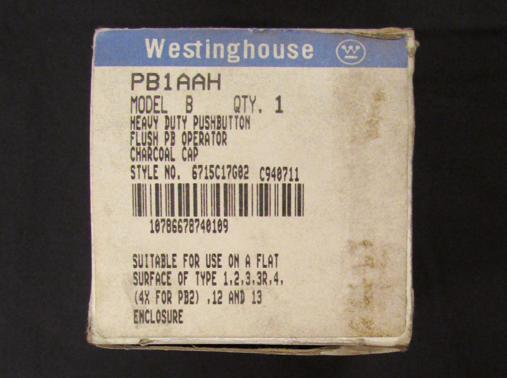 WESTINGHOUSE Black Flush Heavy Duty Push Button Operator PB1AAH