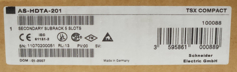 SEALED SCHNEIDER ELECTRIC MODICON AS HDTA 201 TSX COMPACT Secondary Subrack